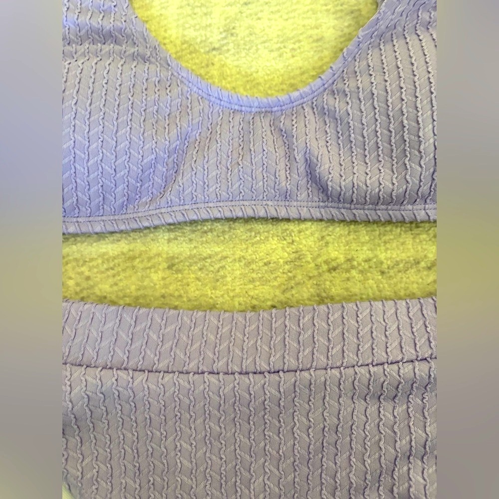 Cupshe Purple Ribbed Bikini Set - Picture 7 of 8